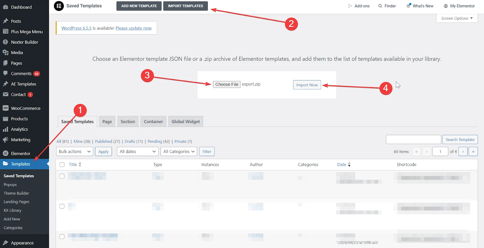 Import templates how to convert figma to elementor for free? From the plus addons for elementor