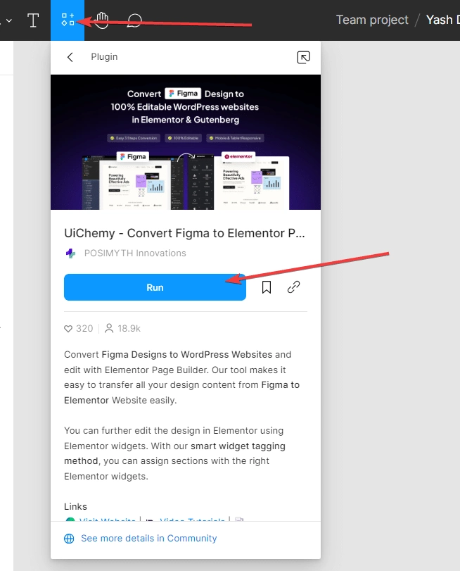 Install uichemy figma extension on your figma app how to convert figma to elementor for free? From the plus addons for elementor