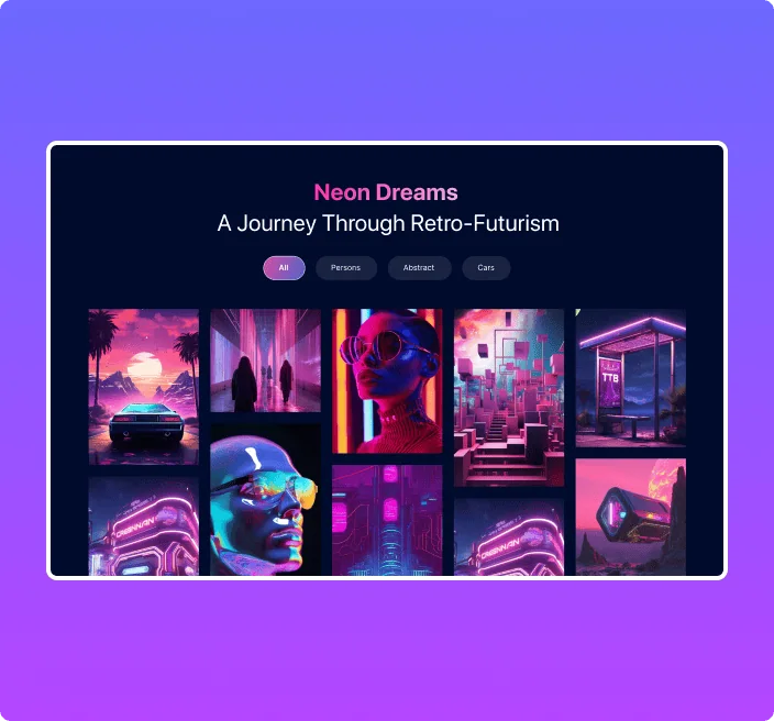 Neon Themed Image Gallery Masonry | The Plus Addons for Elementor Neon themed image gallery masonry image masonry gallery for elementor from the plus addons for elementor