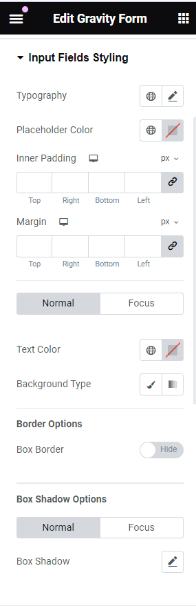 Style the input tab and text area how to style gravity forms [without coding] from the plus addons for elementor