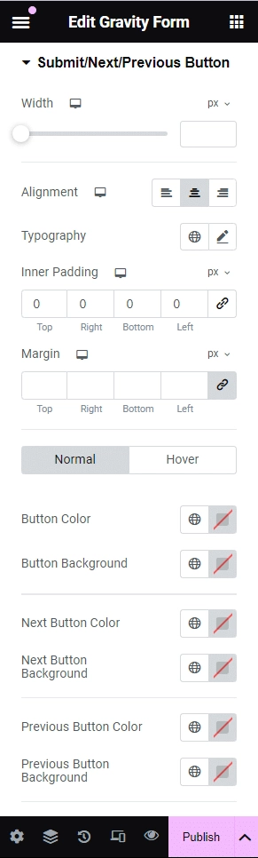 Style the submit button how to style gravity forms in wordpress [without coding] from the plus addons for elementor