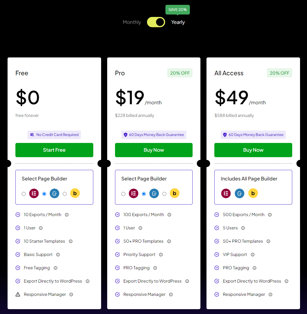 Uichemy pricing page 1 how to convert figma to wordpress for free? From the plus addons for elementor