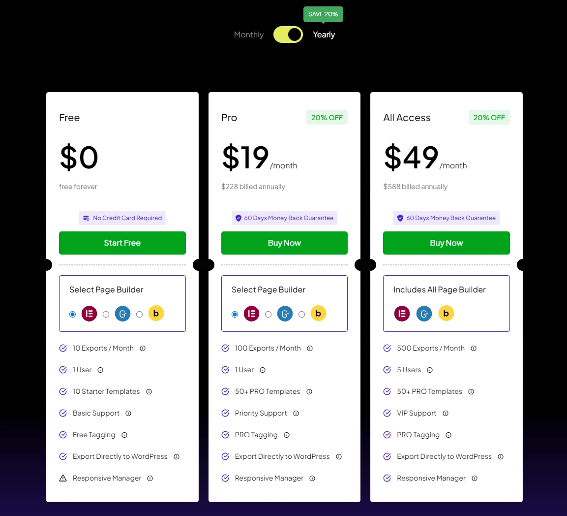 Uichemy pricing page how to convert figma to elementor for free? From the plus addons for elementor