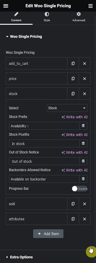 Woo single pricing stock how to edit woocommerce product page in elementor? From the plus addons for elementor