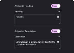 Add lottie heading and descriptions elementor on scroll lottiefiles animation from the plus addons for elementor