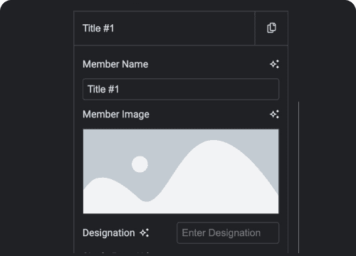 Add team name image designation team members for elementor from the plus addons for elementor