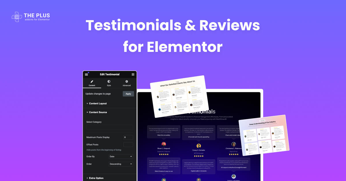 Feature testimonials reviews for elementor elementor testimonials widget [carousel slider, grid & more] from the plus addons for elementor