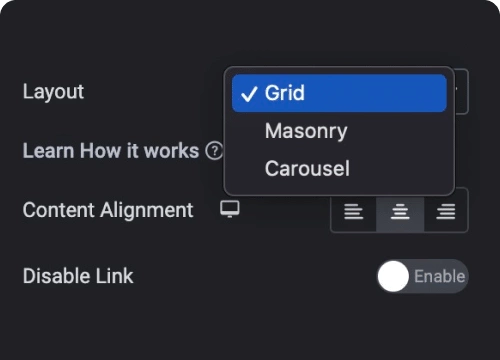 Grid masonry carousel layout team members for elementor [carousel, grid, & more layouts] from the plus addons for elementor