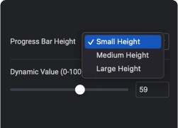 Multiple height controls progress bar widget for elementor [percentage bar] from the plus addons for elementor