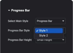 Multiple progress bar styles progress bar widget for elementor [percentage bar] from the plus addons for elementor