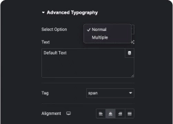 Single line mulitple line selector advanced typography for elementor [magicscroll, 3d shadow, & more] from the plus addons for elementor