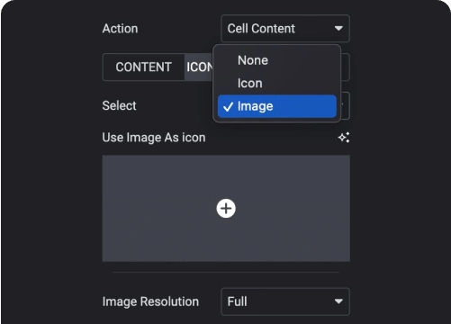 Add icon image in cell data table for elementor from the plus addons for elementor