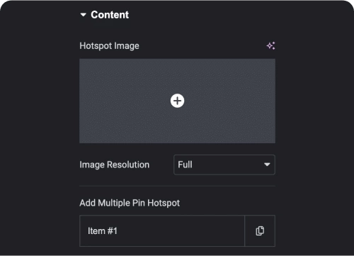 Add image to add hotspot pins image hotspots for elementor from the plus addons for elementor