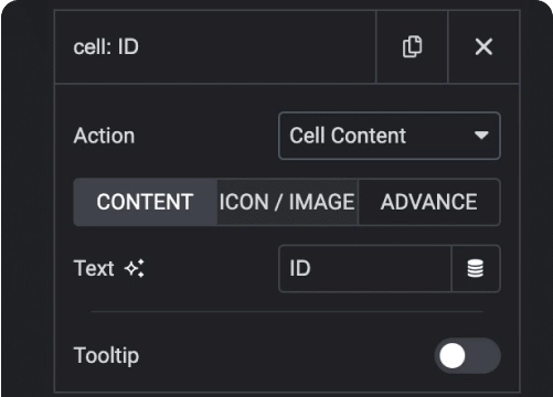 Add text in table cell data table for elementor from the plus addons for elementor