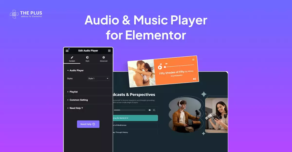 Audio music player for elementor elementor audio player widget [music playlist, podcasts & more] from the plus addons for elementor