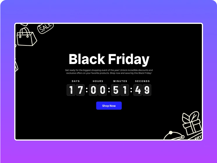 Black friday sale countdown timer elementor countdown timer widget [sale, evergreen & more] from the plus addons for elementor