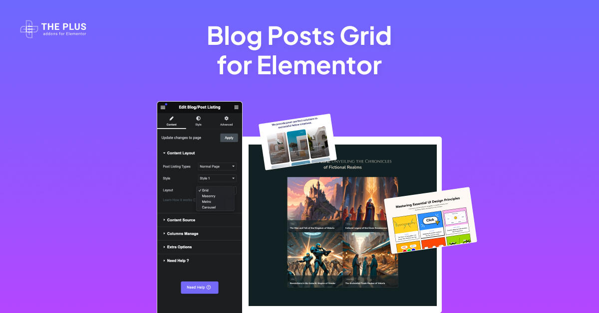 Blog posts grid feature image  blog posts grid for elementor [multi columns support] from the plus addons for elementor