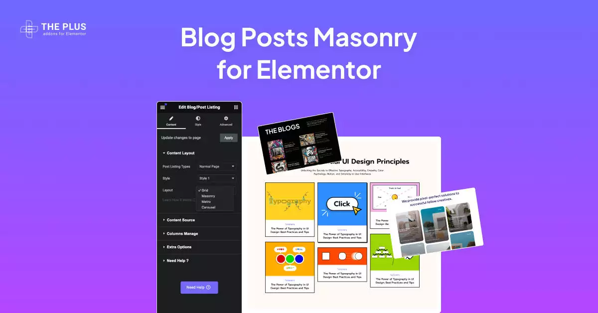 Blog posts masonry for elementor feature image blog posts masonry layout for elementor from the plus addons for elementor