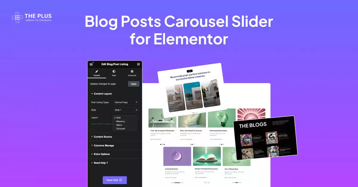 Blog posts carousel slider for elementor feature image posts carousel slider for elementor [horizontal & vertical] from the plus addons for elementor