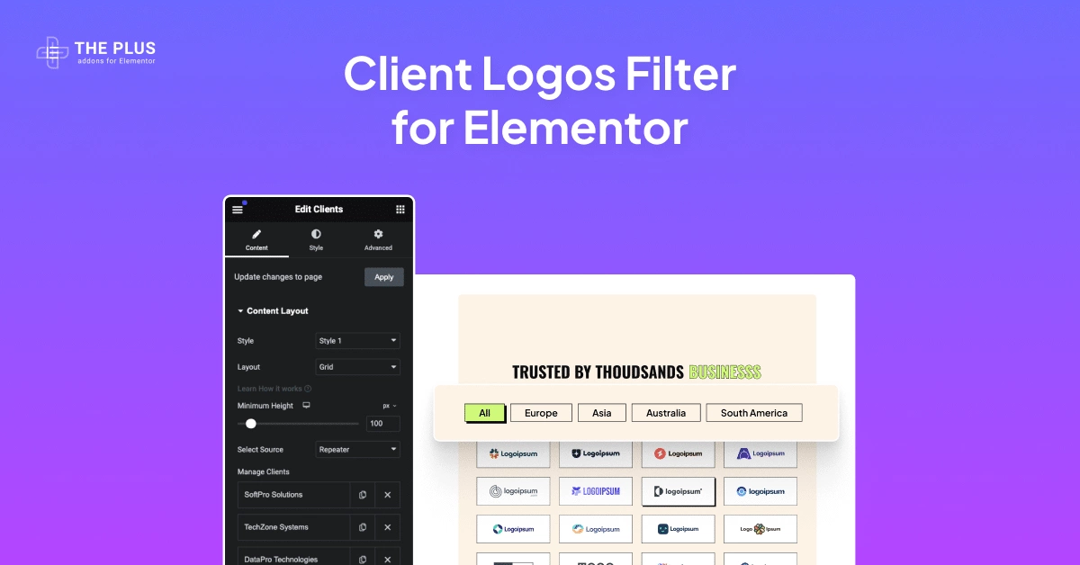 Client logos category wise filter for elementor no code client logos category wise filter for elementor [no code] from the plus addons for elementor