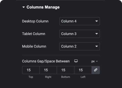 Column manager elementor blog post listing [carousel, grid, metro & more] from the plus addons for elementor