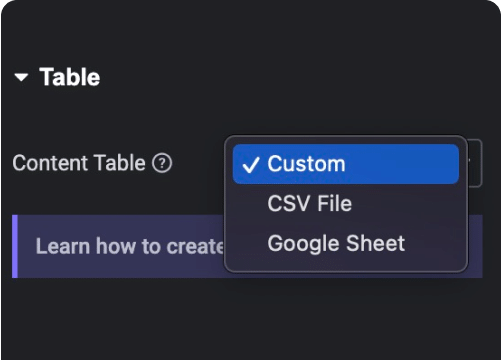 Create custom table csv file or google sheet data table for elementor from the plus addons for elementor