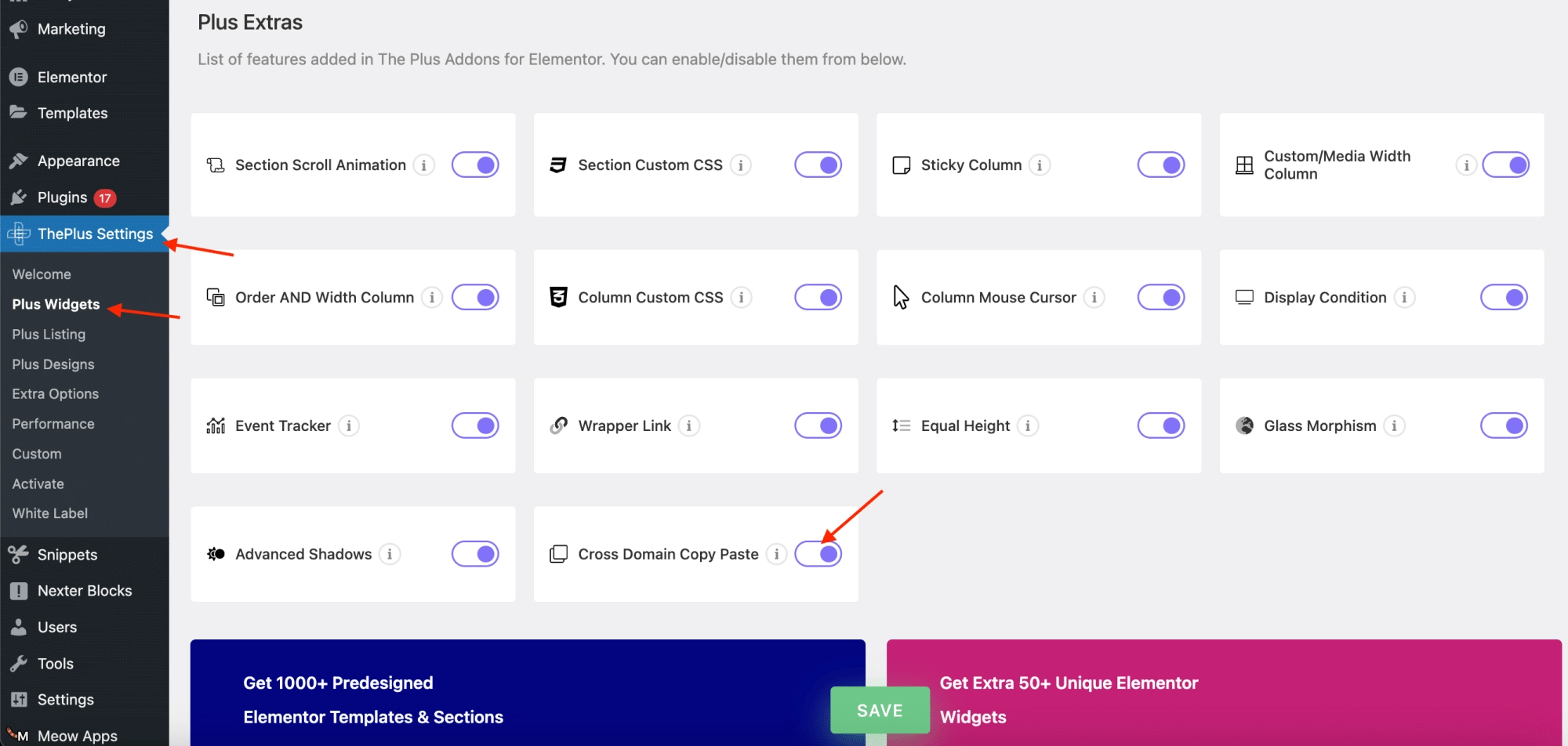 Enable cross domain copy paste how to duplicate a page in elementor [beginners guide] from the plus addons for elementor