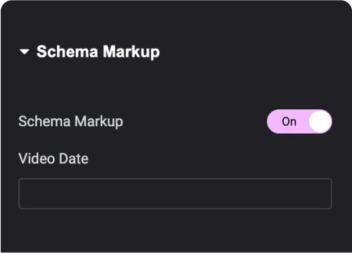 Enable seo scheme markup for video video player widget for elementor [selfhost, youtube & vimeo] from the plus addons for elementor