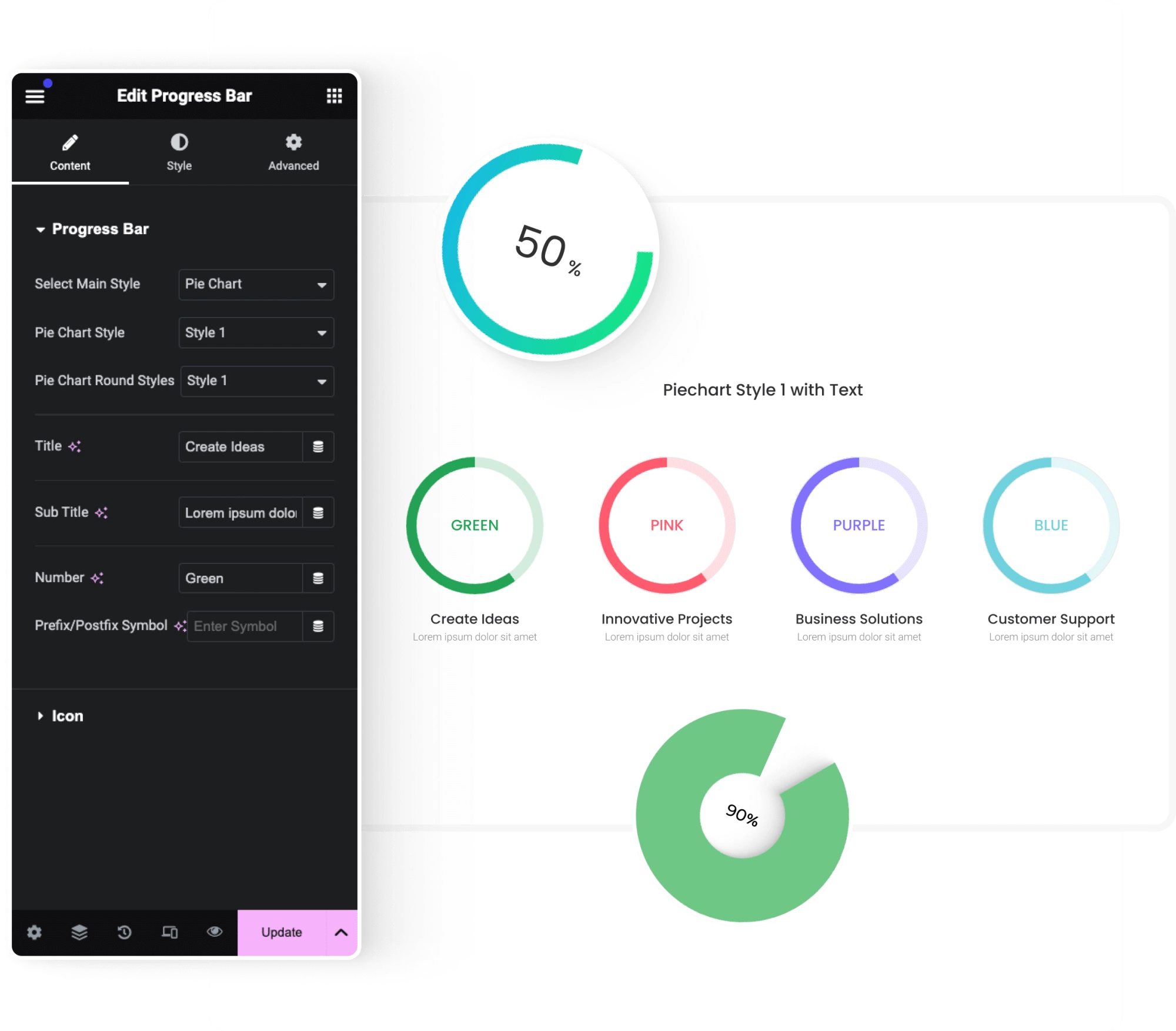 Pie chart for elementor pie chart widget for elementor [circular graphs & charts] from the plus addons for elementor