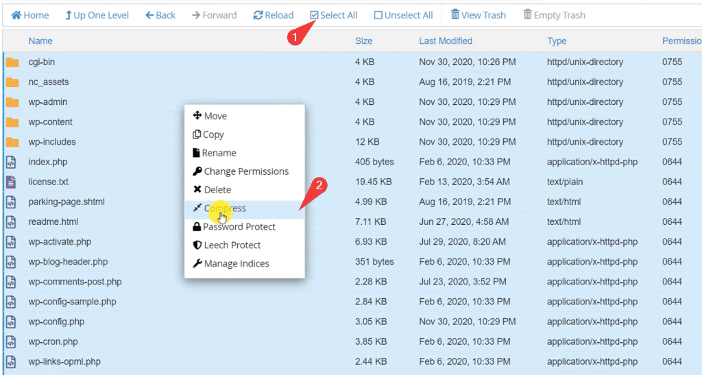 Select all and compress how to delete a wordpress site completely [step-by-step] from the plus addons for elementor