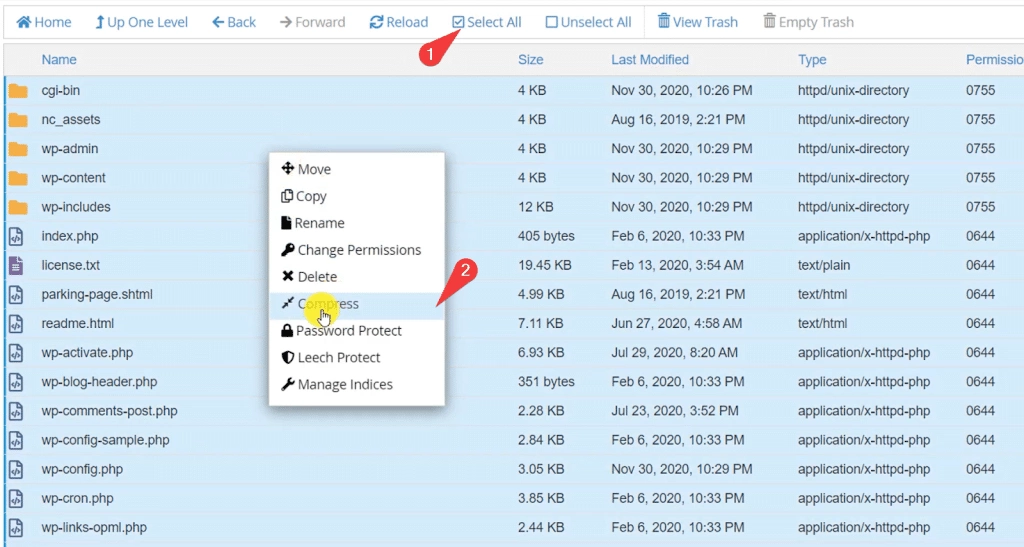 Select all and compress how to delete a wordpress site completely [step-by-step] from the plus addons for elementor