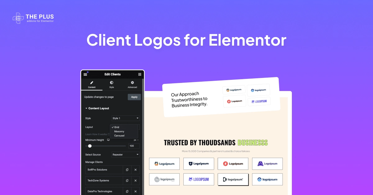 Showcase clients logo on elementor carousel grid masonry showcase clients logo on elementor [carousel, grid, masonry] from the plus addons for elementor