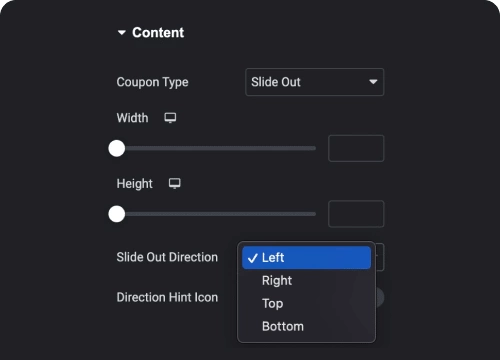 Slide out coupon code elementor coupon code button & discount reveal widget from the plus addons for elementor