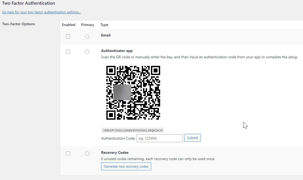 Two factor options how to add two factor authentication for wordpress from the plus addons for elementor
