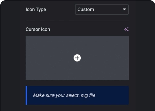 Upload custom cursor icon custom mouse cursor icon for elementor [no coding required] from the plus addons for elementor