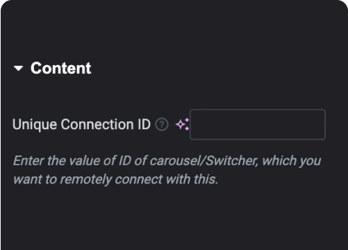 Add connect id to connect with widgets carousel remote sync for elementor from the plus addons for elementor