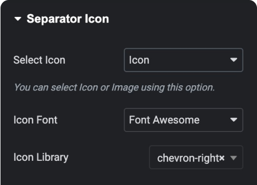 Add custom breadcrumb seperator icon elementor breadcrumbs bar widget [search engine optimized] from the plus addons for elementor