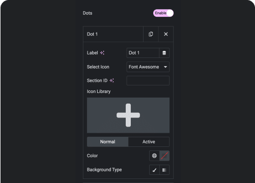 Add dots for carousel navigation 1 segmentation background widget for elementor [multiple layouts] from the plus addons for elementor