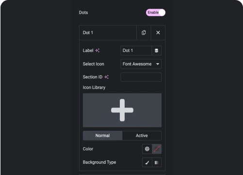 Add dots for carousel navigation carousel remote sync for elementor from the plus addons for elementor