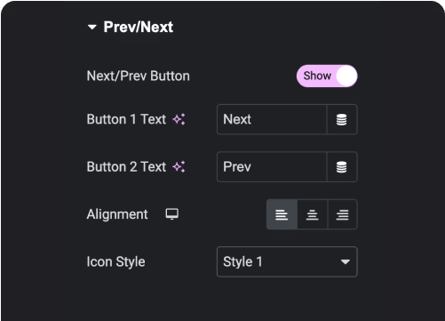 Add next and prev buttons 1 segmentation background widget for elementor [multiple layouts] from the plus addons for elementor