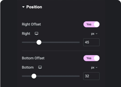 Adjust Dark Mode Switcher Position | The Plus Addons for Elementor Adjust dark mode switcher position dark mode switcher for elementor from the plus addons for elementor