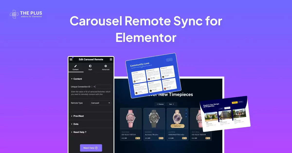 Carousel remote sync for elementor image carousel remote sync for elementor from the plus addons for elementor