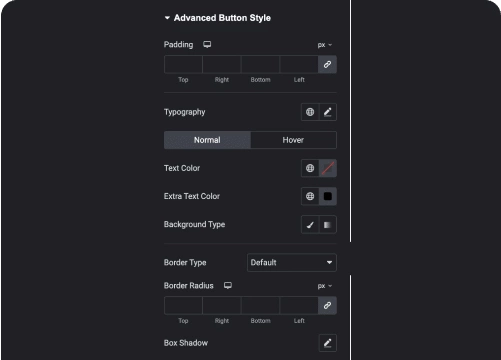 Choose button type advanced elementor hover card [without css] from the plus addons for elementor