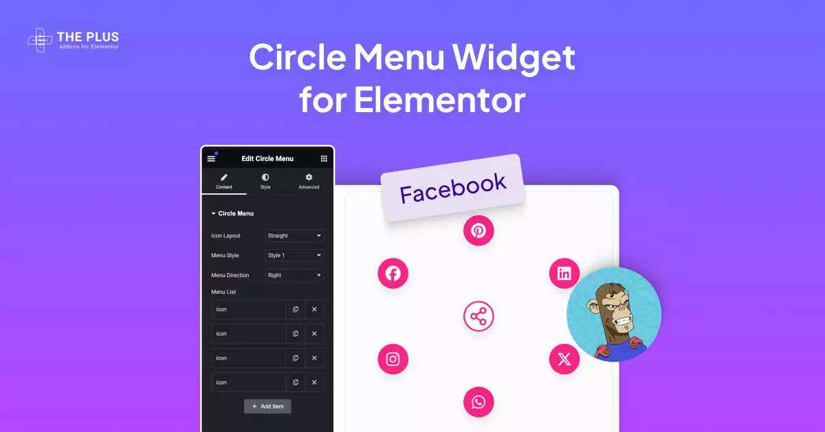 Circle menu widget for elementor image circle menu widget for elementor from the plus addons for elementor