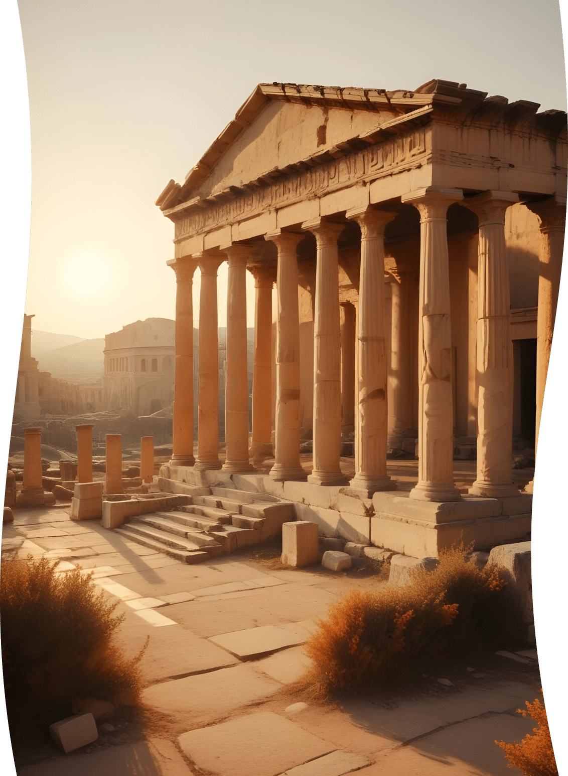 Classical greece and rome background fixed svg morphing in elementor [scroll layout] from the plus addons for elementor