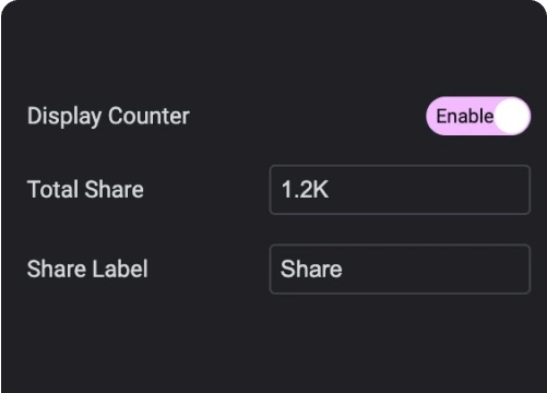 Display social sharing count elementor social sharing buttons widget [20+ social channels] from the plus addons for elementor