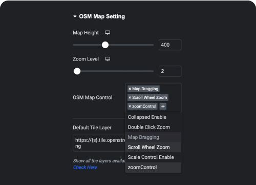 Osm maps settings elementor google maps widget [with multiple locations] from the plus addons for elementor