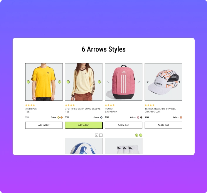 Woocommerce product slider with 6 arrows style woocommerce products carousel for elementor from the plus addons for elementor