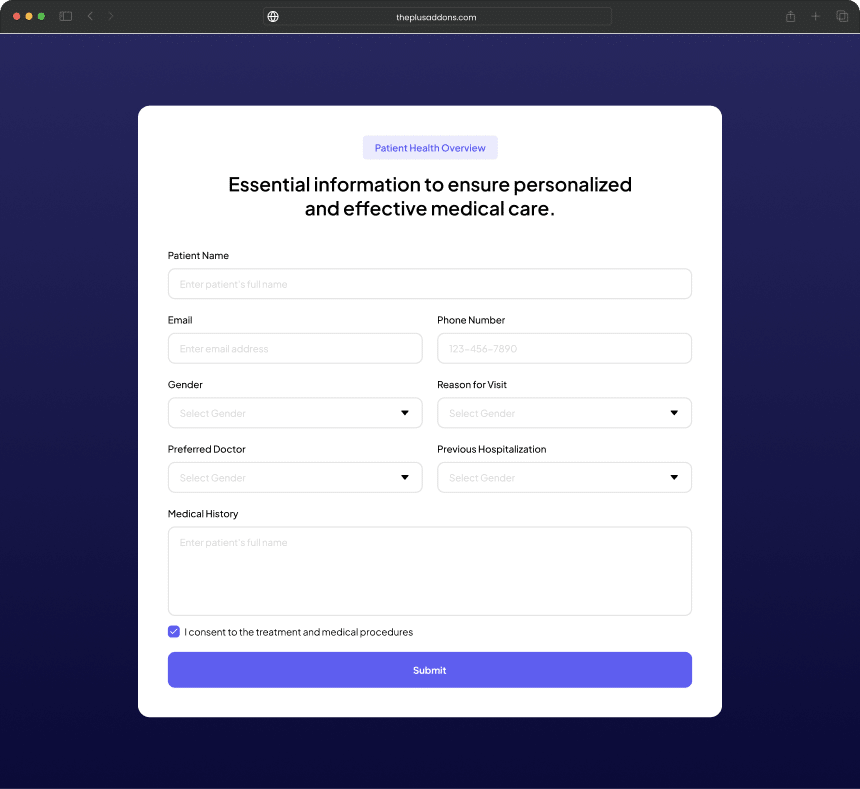 Personal details form image free wp forms styler for elementor [without css] from the plus addons for elementor