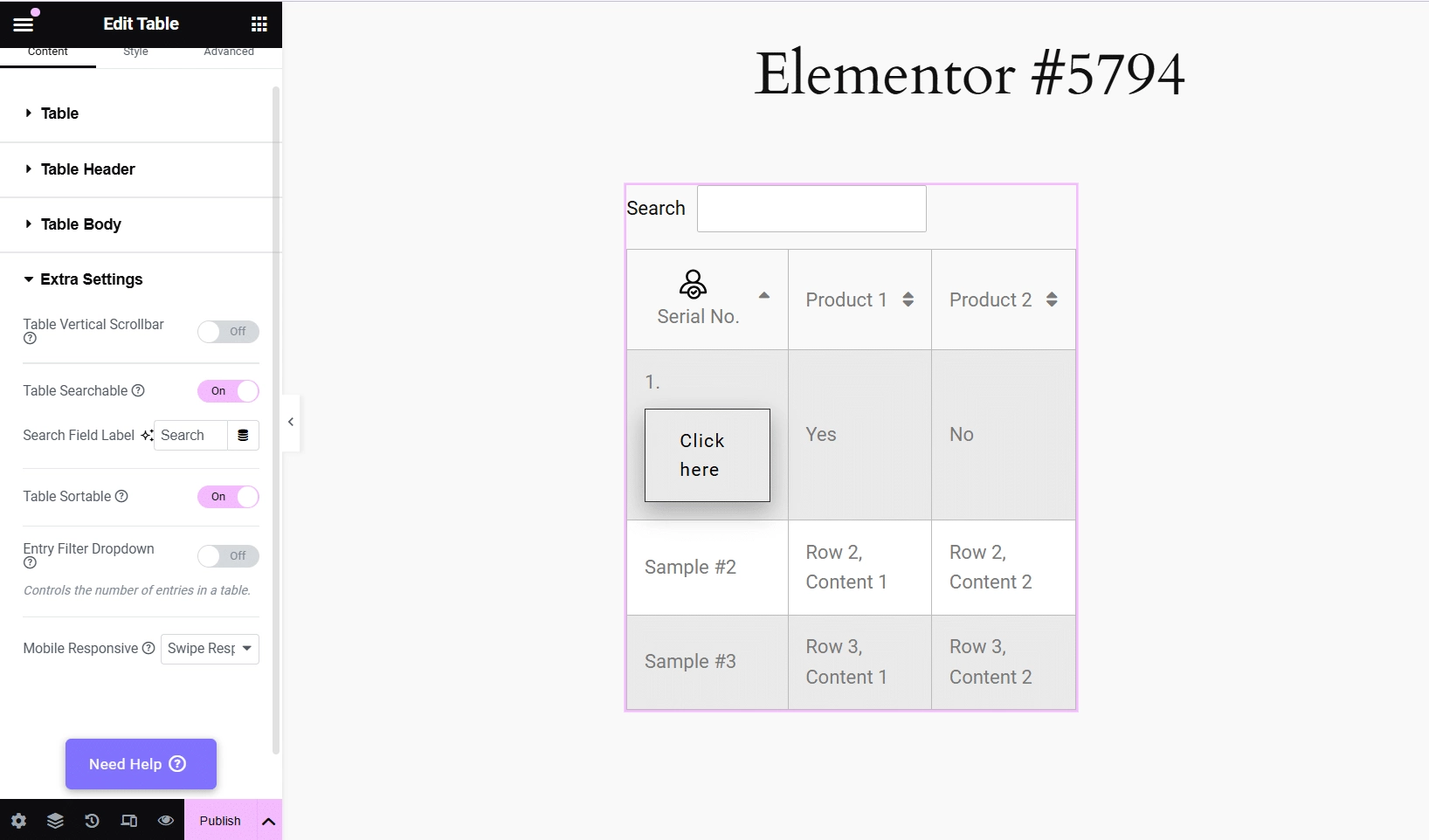 Add search bar how to create comparison table in wordpress [step-by-step] from the plus addons for elementor